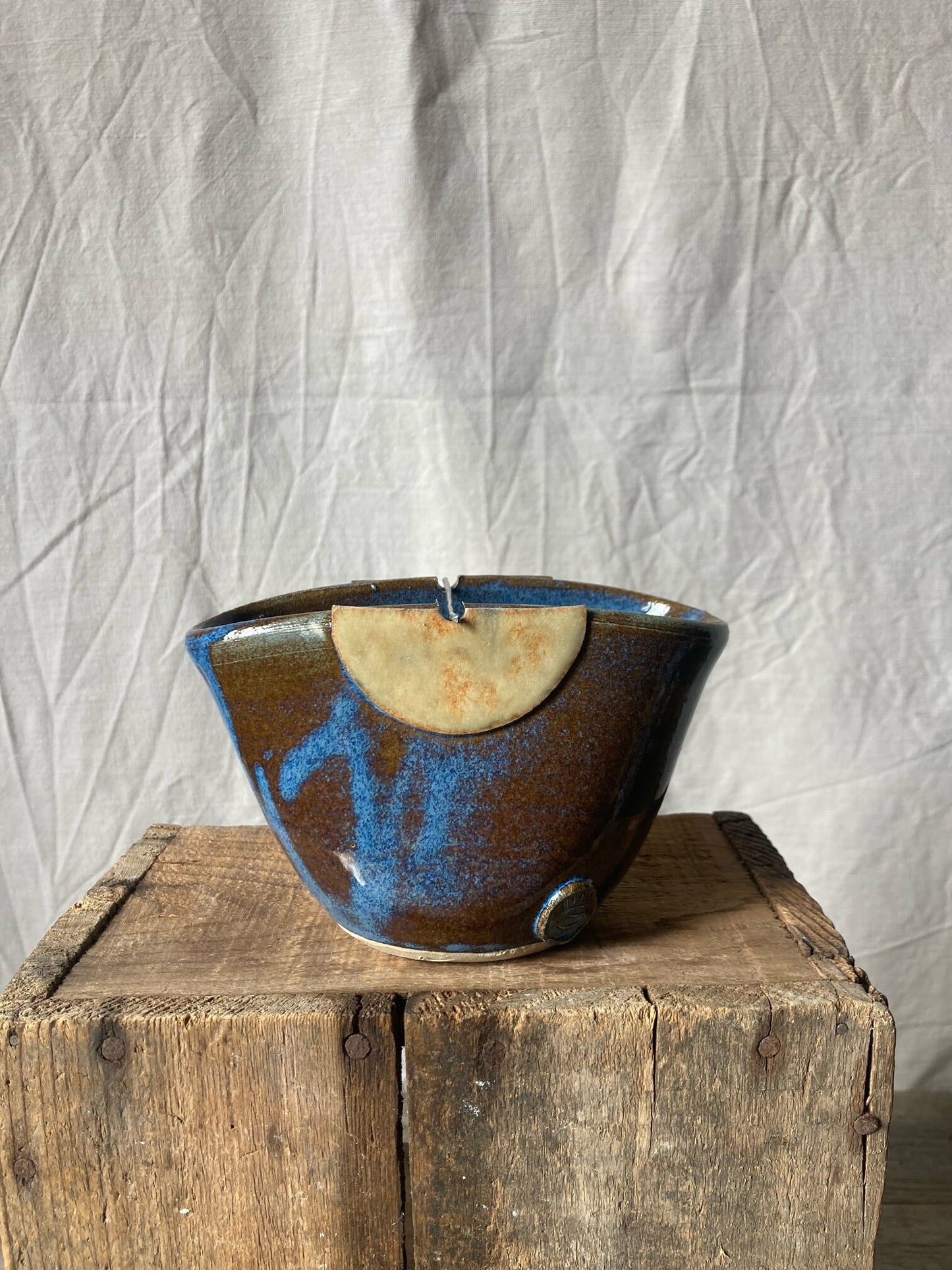 Ciotola porta zampirone blu e arancio
