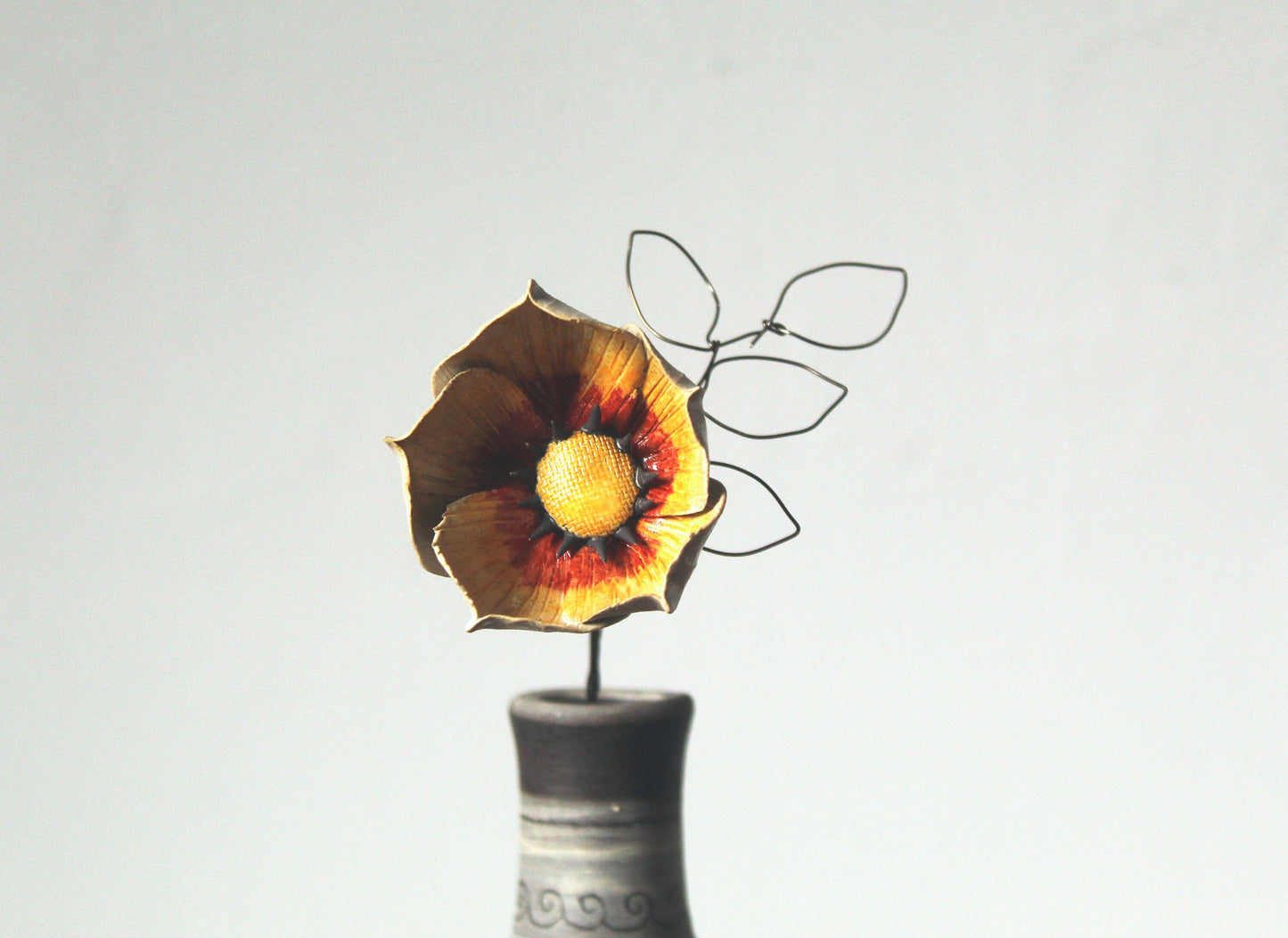 FIorein gres di colore giallo e rosso - per bouquet romantici