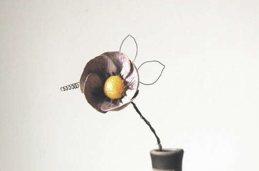 FIore  in gres di colore violetto - per bouquet romantici