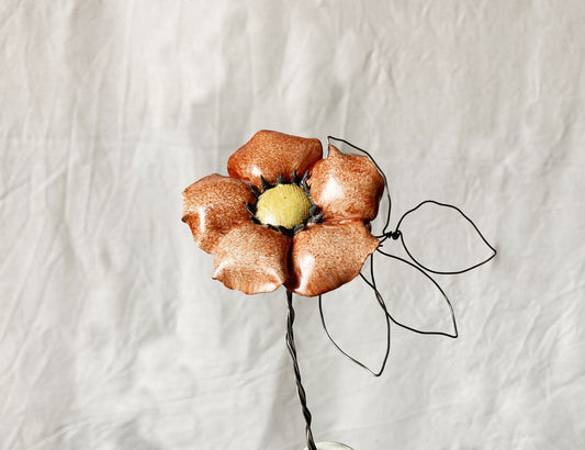 Fiore rosso piatto per un bouquet sorprendente
