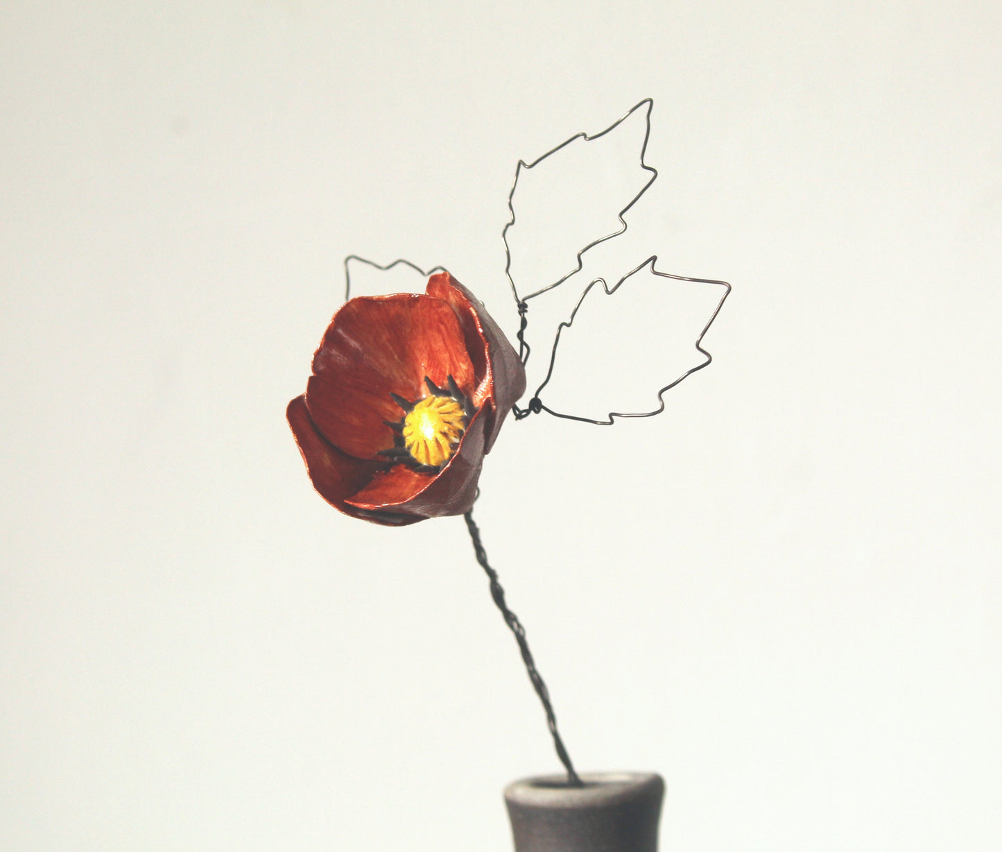 Papavero in gres  - per bouquet romantici