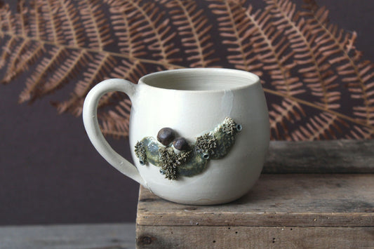 Tazza in gres "Porcini"  smalto chiaro opaco