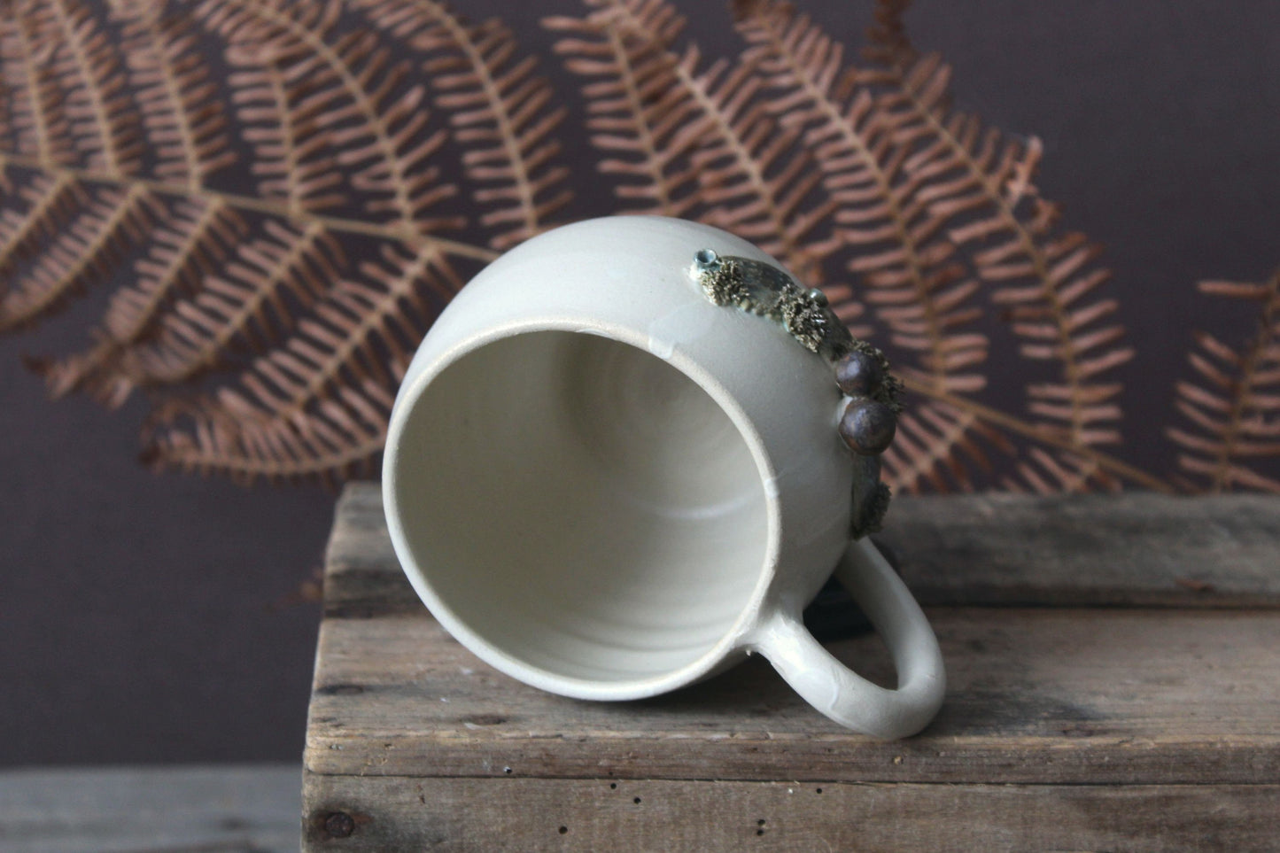 Tazza in gres "Porcini"  smalto chiaro opaco