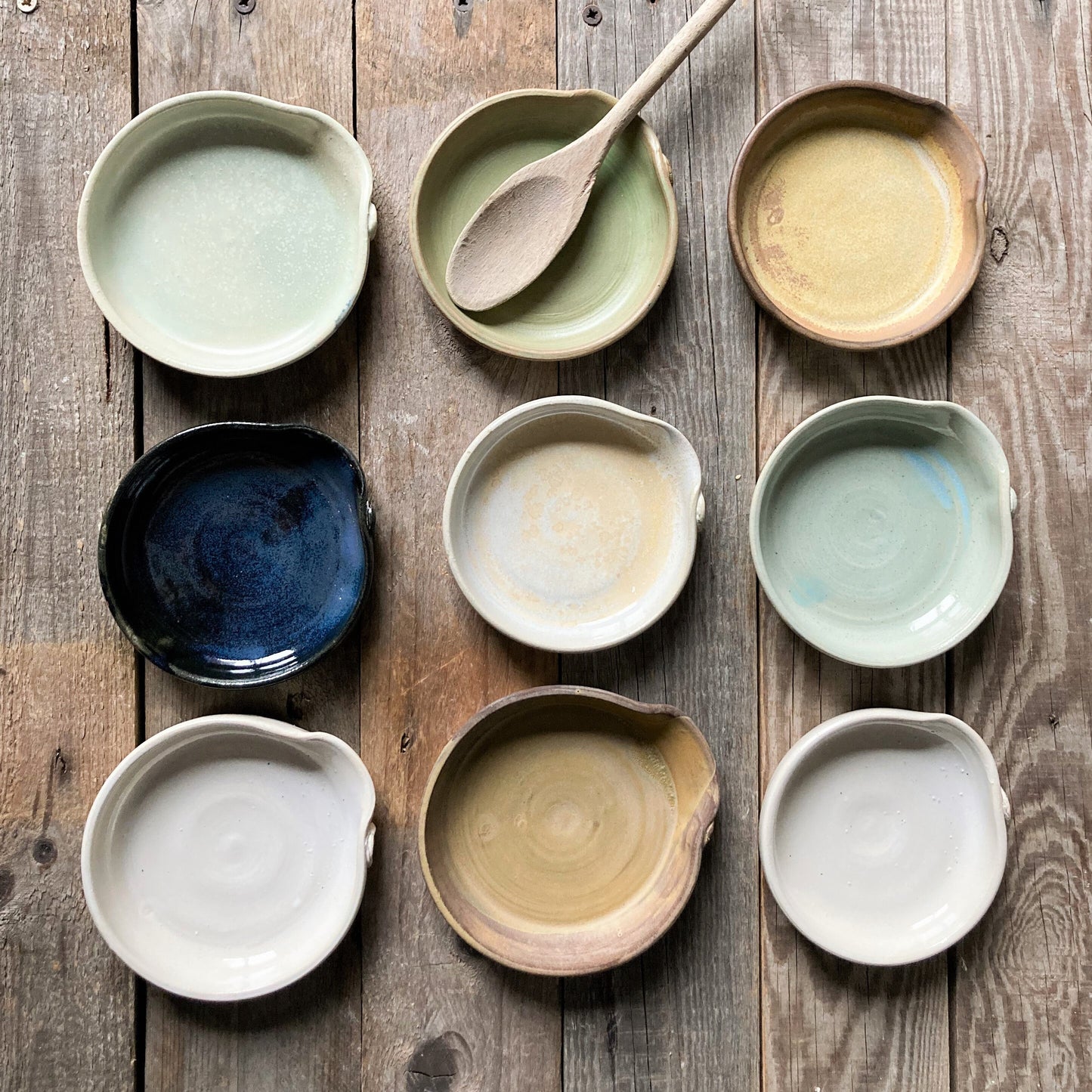 Appoggiacucchiaio in gres colore azzurro granito - IN PRODUZIONE
