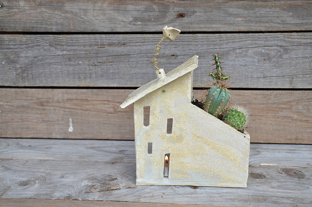 Casetta portacandela con porta pianta