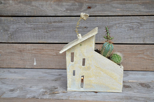 Casetta portacandela con porta pianta