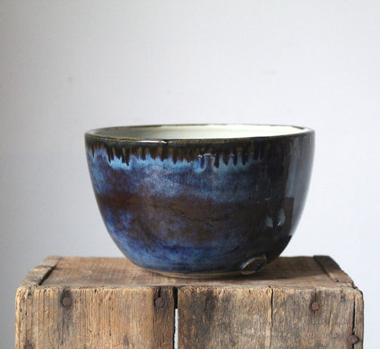 Ciotola blu ramen in gres