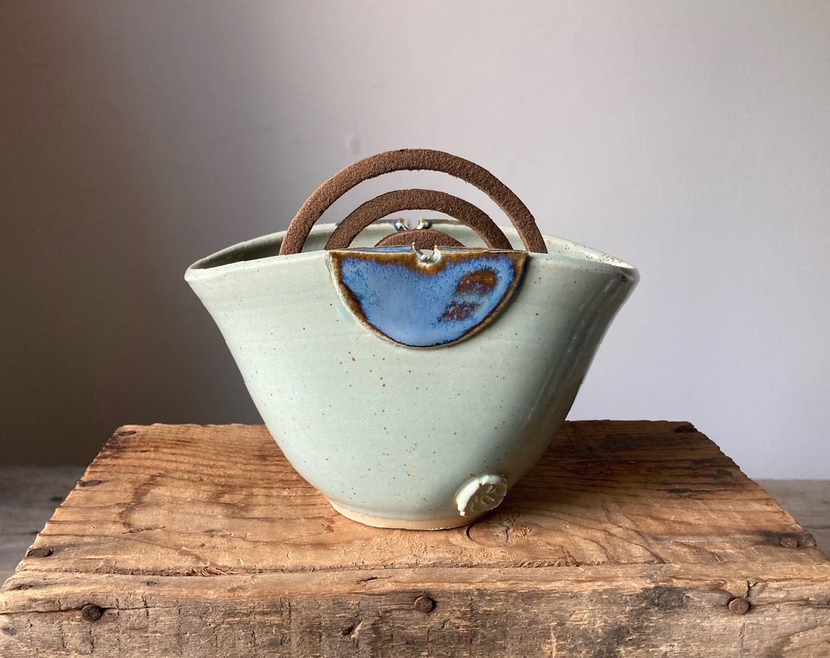 Porta zampirone in ceramica azzurro e blu