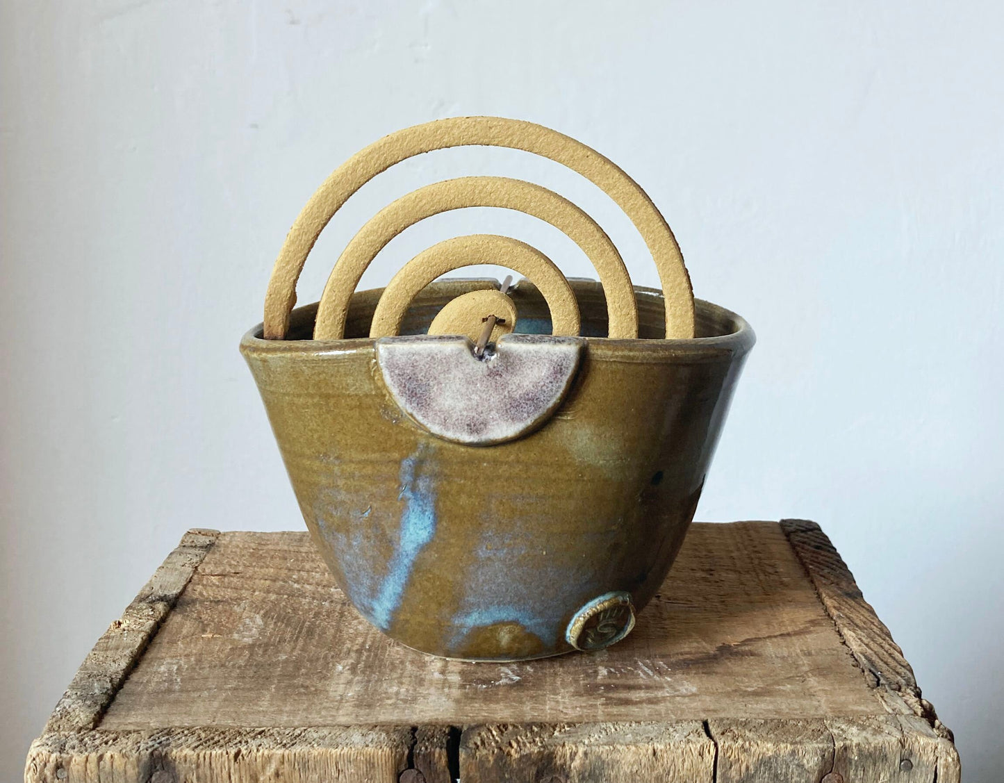 Porta zampirone in ceramica verdone e violetto