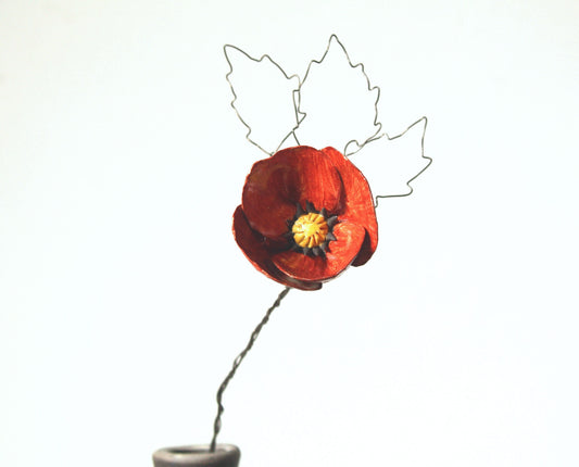 Papavero in gres  - per bouquet romantici