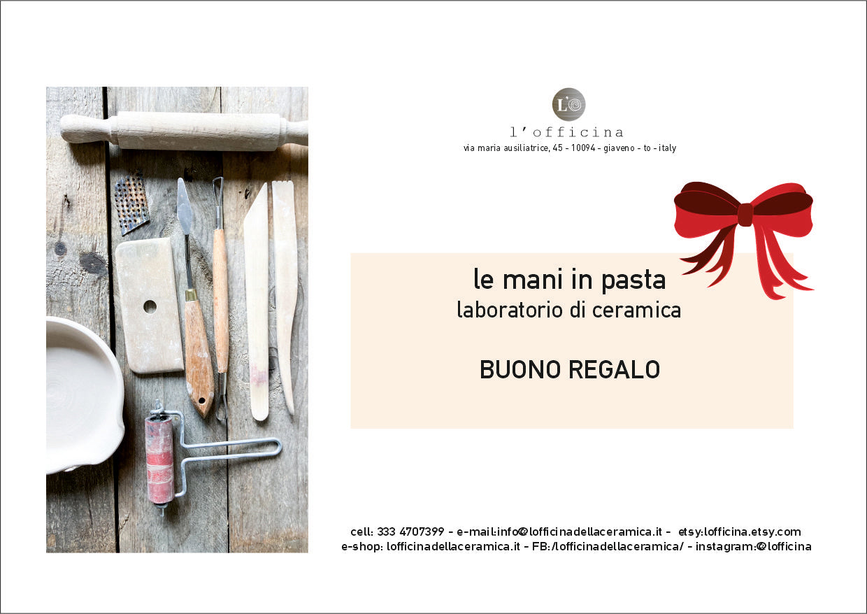 buono regalo per un laboratorio di ceramica artigianale