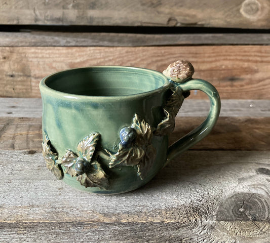 Tazza in gres  "Riccio e more" -  gres -
