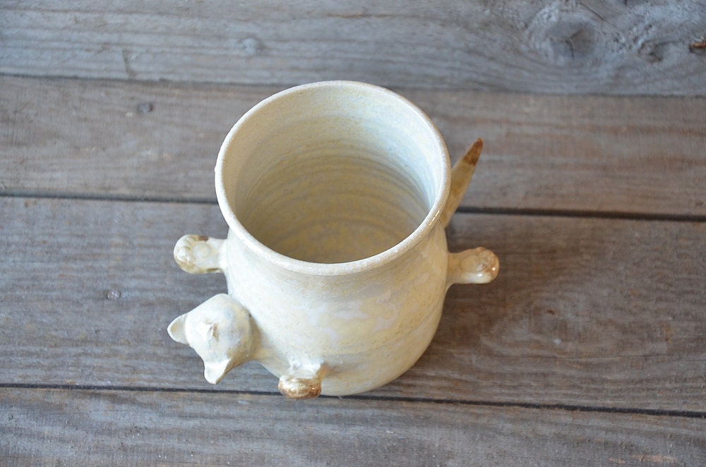 Purring cat - SU ORDINAZIONE - Tazza in gres con gatto - Gat-tea - gres