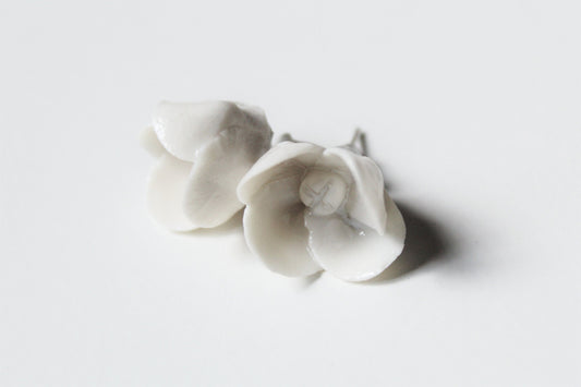 orecchini a perno ortensia in porcellana limoges